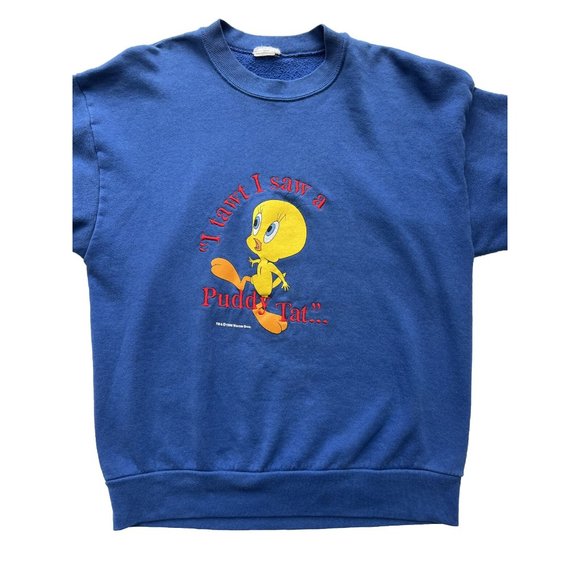 Looney Tunes Vintage Sweatshirt Warner Bros 1996 Tweety Bird Medium - Picture 1 of 9